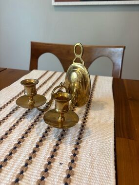 Vintage Wall Mounted Brass Candlestick Holder for Two Candles